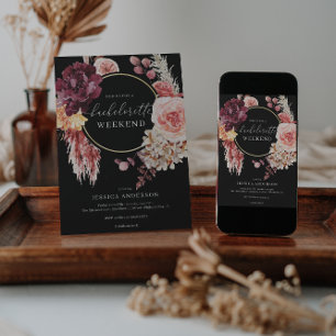 Boho Pampas Grass Bachelorette Party Itinerary IV Kaart