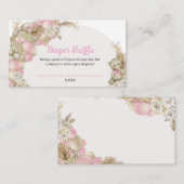 Boho Pampas Grass Balloon Teddy Bear Diaper Raffle Informatiekaartje (Voorkant / Achterkant)