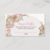 Boho Pampas Grass Balloon Teddy Bear Diaper Raffle Informatiekaartje (Voorkant)