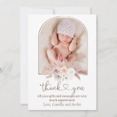 Boho Pampas Grass Baptism Christening Bedankkaart (Voorkant)