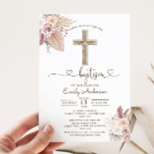 Boho Pampas Grass Baptism Christening