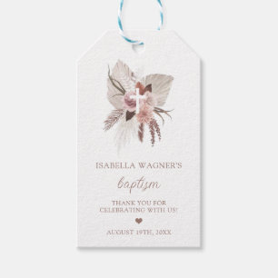 Boho Pampas Grass Baptisme Cadeaulabel
