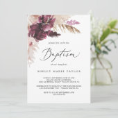 Boho Pampas Grass Baptisme Kaart (Staand voorkant)