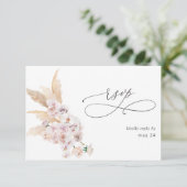Boho Pampas Grass Beach w Meal RSVP Card 2 (Staand voorkant)