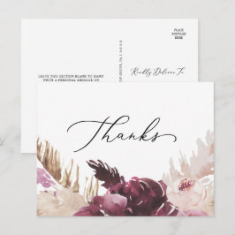 Boho Pampas Grass Bedankt Briefkaart