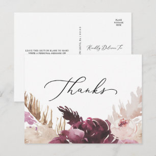 Boho Pampas Grass Bedankt Briefkaart