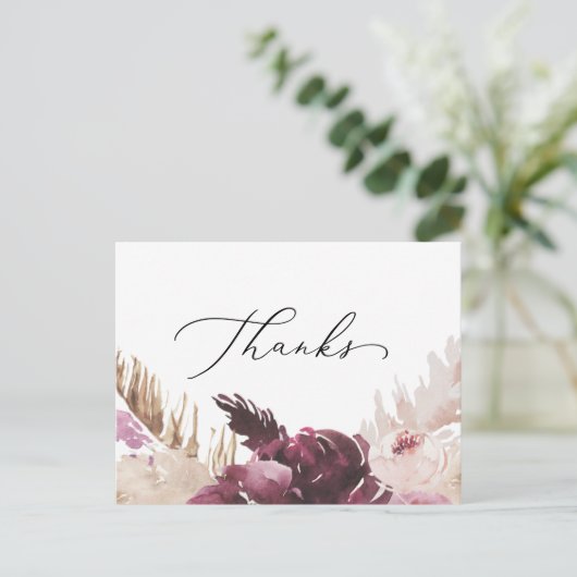 Boho Pampas Grass Bedankt Briefkaart (Staand voorkant)