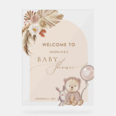 Boho Pampas Grass Beer Ballon Baby shower Acryl Bord (Voorkant)