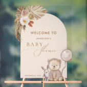 Boho Pampas Grass Beer Ballon Baby shower Acryl Bord (Neutraal)