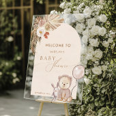 Boho Pampas Grass Beer Ballon Baby shower Acryl Bord