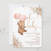 Boho Pampas Grass Beer Oh Baby shower Kaart (Voorkant)