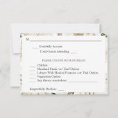 Boho Pampas Grass & Beige Bloemen met Maaltijd RSV RSVP Kaartje (Achterkant)