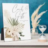 Boho Pampas Grass & Beige Floral Cards Gifts 1 Fotoplaat (Zijkant)