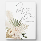 Boho Pampas Grass & Beige Floral Open Bar 2 Fotoplaat (Voorkant)