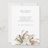 Boho Pampas Grass & Beige Floral Vrijgezellenfeest Kaart (Achterkant)