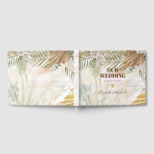 BOHO Pampas Grass Beige Green Terracotta Wedding Gastenboek (Volledig)