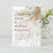 BOHO Pampas Grass Beige Green Terracotta Wedding Kaart (Staand voorkant)