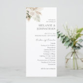 Boho Pampas Grass & Beige L Wedding Ceremony Programmakaart (Staand voorkant)