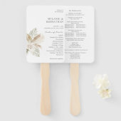 Boho Pampas Grass & Beige Wedding Ceremony Program Handwaaier (Voorkant en achterkant)