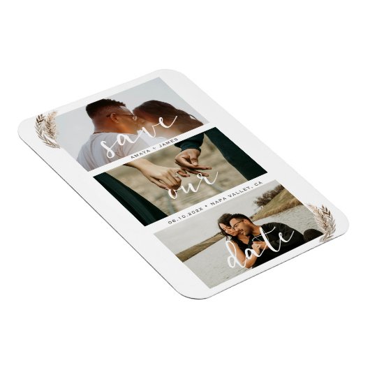 Boho Pampas Grass bewaar de date bruiloft Magneet (Rechterzijde)