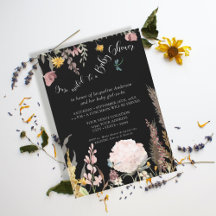 BOHO Pampas Grass Black Moody Floral Butterfly