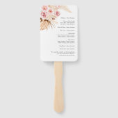 Boho Pampas Grass Bloemen Trouwprogramma Fan Handwaaier (Achterkant)
