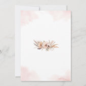 Boho Pampas Grass Bloemen Woestijn Meisje Baby sho Kaart (Achterkant)