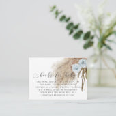 Boho Pampas Grass Blue Baby shower Boekaanvraag Informatiekaartje (Staand voorkant)