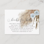 Boho Pampas Grass Blue Baby shower Boekaanvraag Informatiekaartje (Voorkant)