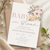 Boho Pampas Grass Blush Baby in Bloom Baby shower Kaart