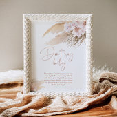 Boho pampas grass blush Dont zeggen baby Poster