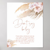 Boho pampas grass blush Dont zeggen baby Poster (Voorkant)