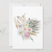 Boho Pampas Grass Blush Floral Arch Baby shower Kaart (Achterkant)