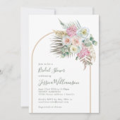 Boho Pampas Grass Blush Floral Arch Vrijgezellenfe Kaart (Voorkant)