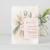Boho Pampas Grass Blush Floral Vrijgezellenfeest I Kaart (Staand voorkant)