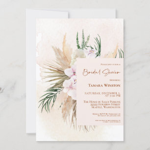 Boho Pampas Grass Blush Floral Vrijgezellenfeest I Kaart