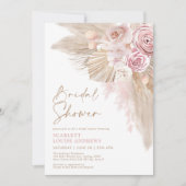 Boho Pampas Grass Blush Floral Vrijgezellenfeest Kaart (Voorkant)
