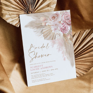 Boho Pampas Grass Blush Floral Vrijgezellenfeest Kaart