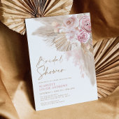 Boho Pampas Grass Blush Floral Vrijgezellenfeest Kaart