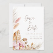 Boho Pampas Grass Blush Orchid Save the Dave Card Kaart (Voorkant)