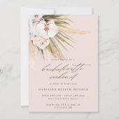 Boho Pampas Grass Blush Pink Bachelorette Weekend Kaart (Voorkant)