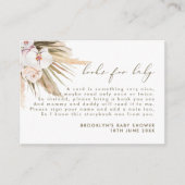 Boho Pampas Grass Boeken voor Baby Tussenvoegsel Informatiekaartje (Voorkant)