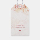 Boho Pampas Grass Bohemian Blush Birthday Party Cadeaulabel (Achterkant)