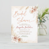 Boho Pampas Grass - Boho Vrijgezellenfeest Kaart (Staand voorkant)