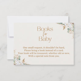 Boho Pampas Grass Books for Baby Card | Neutral Bedankkaart