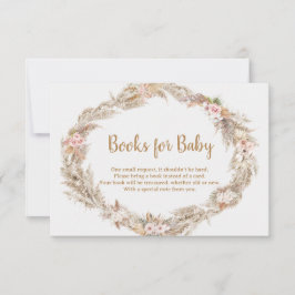Boho Pampas Grass Books for Baby Card | Neutral Bedankkaart