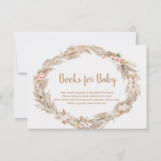 Boho Pampas Grass Books for Baby Card | Neutral Bedankkaart (Voorkant)