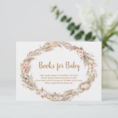 Boho Pampas Grass Books for Baby Card | Neutral Bedankkaart (Staand voorkant)