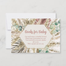 Boho Pampas Grass Books for Baby Card | Neutral
