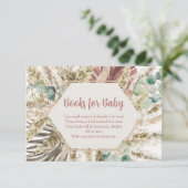 Boho Pampas Grass Books for Baby Card | Neutral Bedankkaart (Staand voorkant)